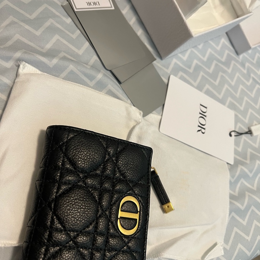 Dior Black Quilted Leather Card Holder